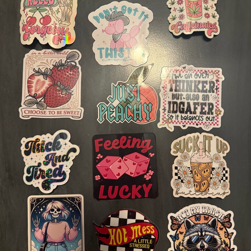 Feeling Lucky Pink Dice Sticker